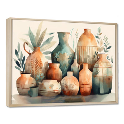 Vase en céramique orange et vert Rosslyn I - Boho Pottery