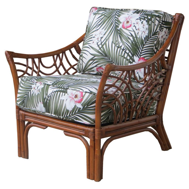 Fauteuil large 32,5 po Rainey, Brun délavé, Fougère naturelle