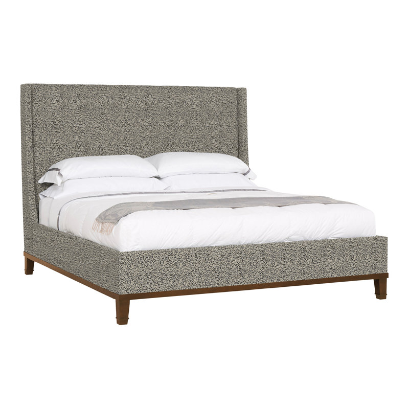 Michael Weiss Upholstered Wingback Bed, Worthy Snow, Casa Blanca