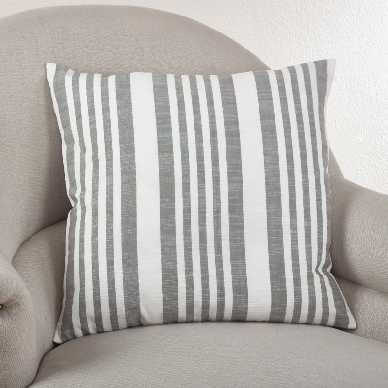 Housse et insert de coussin décoratif en coton Elwen, Gris