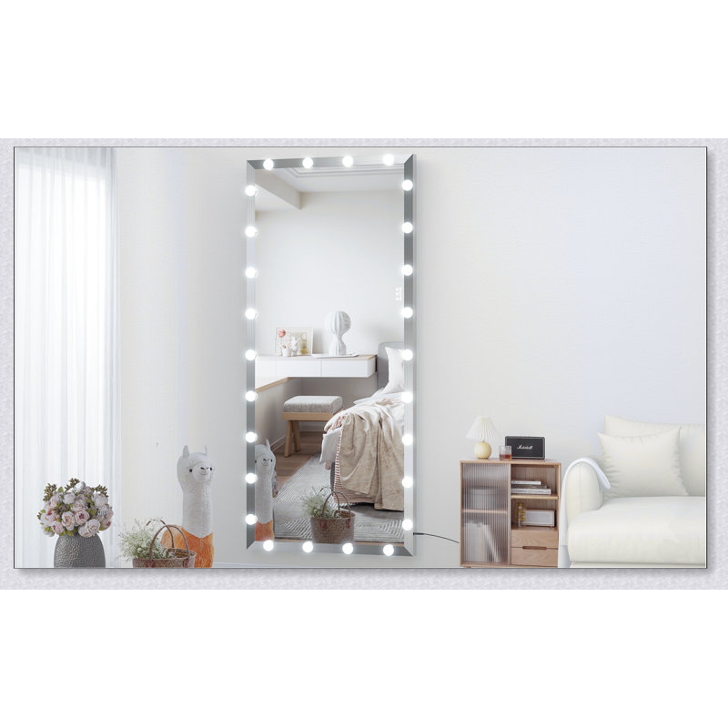 Hollywood Full Length Lighted Mirror With 3 Color Modes For Dressing Room And Bedroom, Oversized And Durable