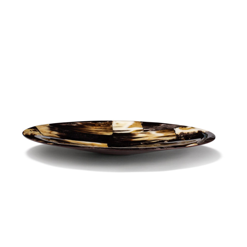 Handmade Decorative Bowl, Abstract, Brown/Tan/Black