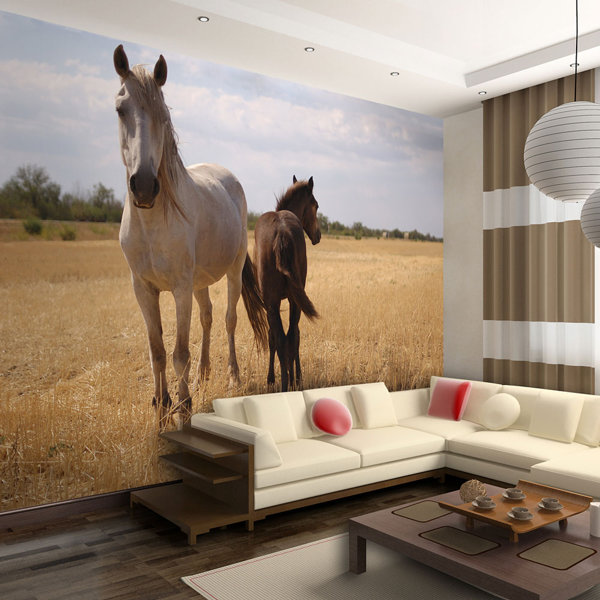 East Urban Home Horse and Foal Wallpaper | Wayfair.co.uk