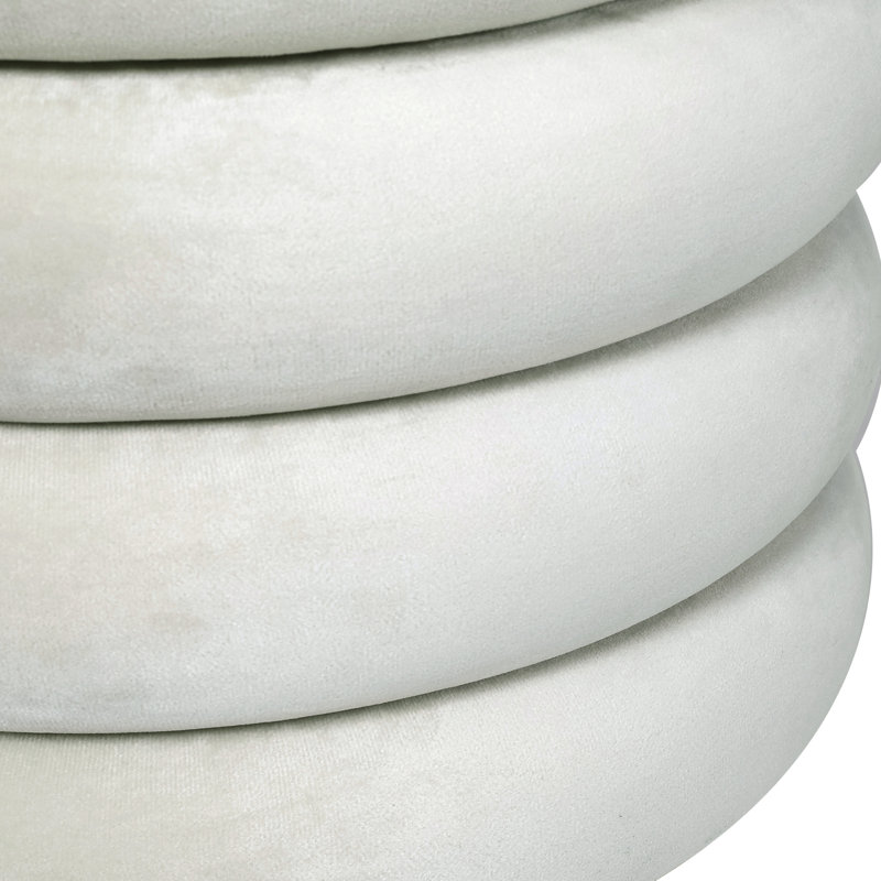 Daronta Velvet Ottoman, Cream 