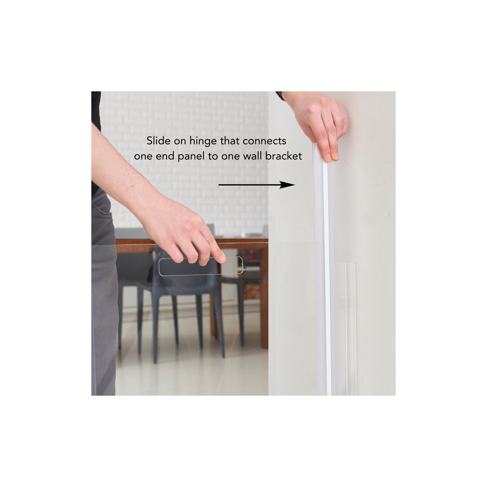 Tall Zig Zag Wall Mounted Clear Pet Gate , 6 Panel, Silver