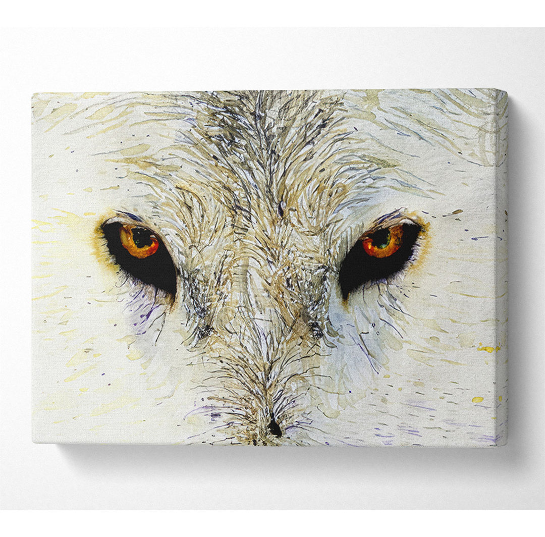 Arktische Wolfsaugen - Kunstdrucke auf Leinwand - Wrapped Canvas