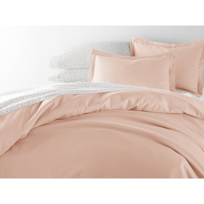 8-Piece Bedding Bundle - Solid Duvet Cover, Comforter Insert, and Patterned Sheet Set