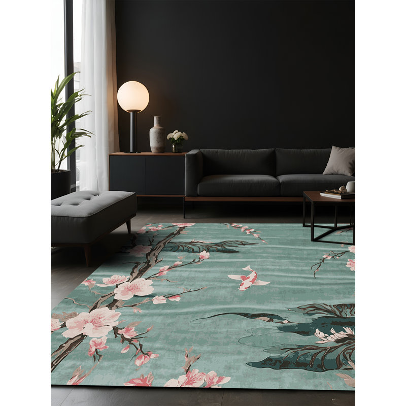 Tapis gris soyeux et moelleux, Rectangle 4 pi x 6 pi