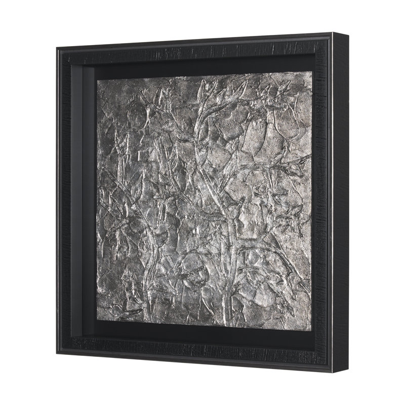 «Pewter Leaves» par Morgan McLaren, reproduction d'art encadrée sous verre, Feuilles d'étain