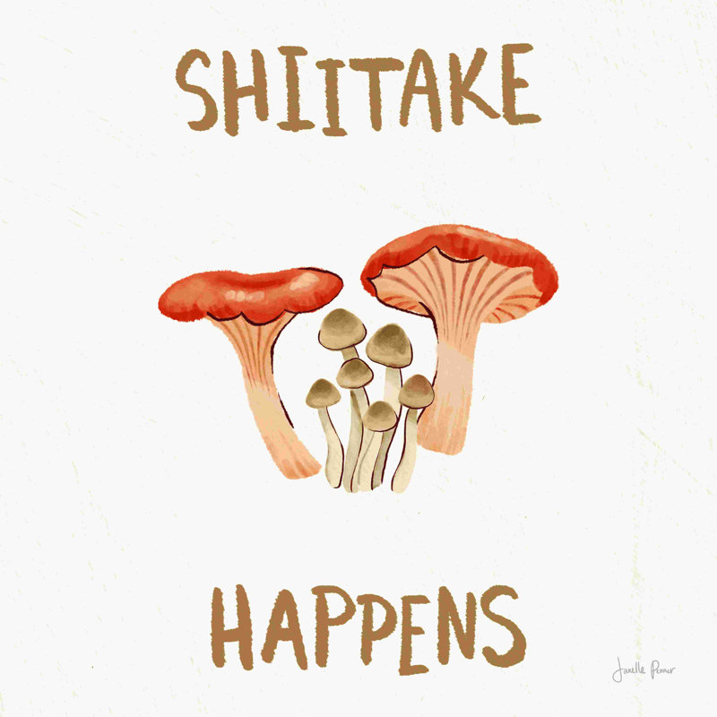 Mushroom Madness I par Janelle Penner - peinture sur toile tendue, H 36 po x l 36 po