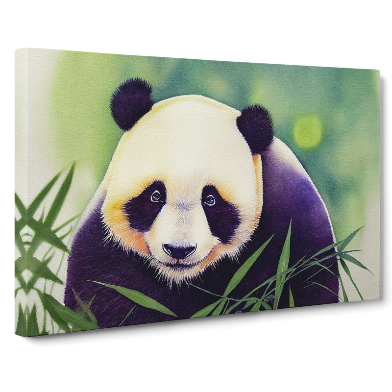 Watercolour Panda Vol.1 - Wrapped Canvas, 35cm H x 50cm W x 3cm D