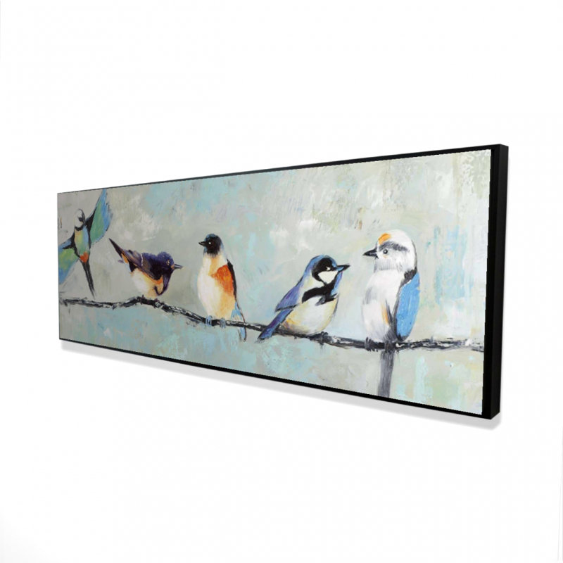 Small Colorful Birds Framed Canvas | Home Decor Wall Art