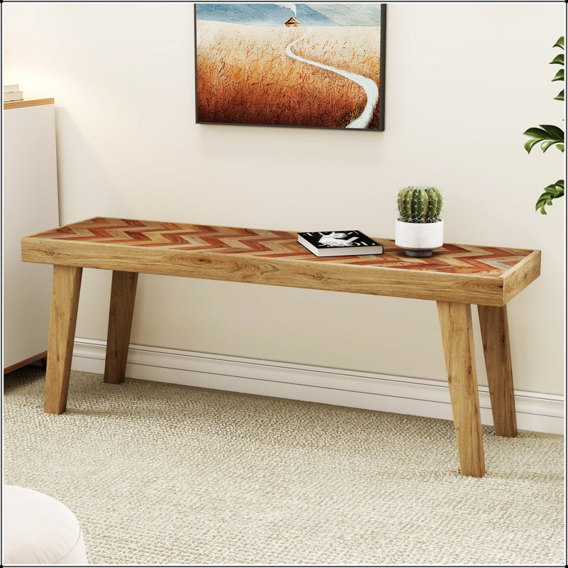 Banc en bois de manguier, conception simple et naturelle, confortable et durable, banc multifonctionnel