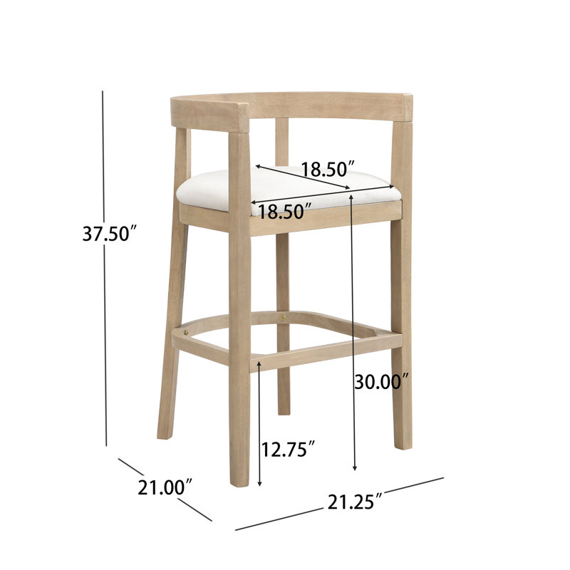 Tabourets de bar (ensemble de 2), Naturel, Tabouret de bar (siège d'une hauteur de 30 po)