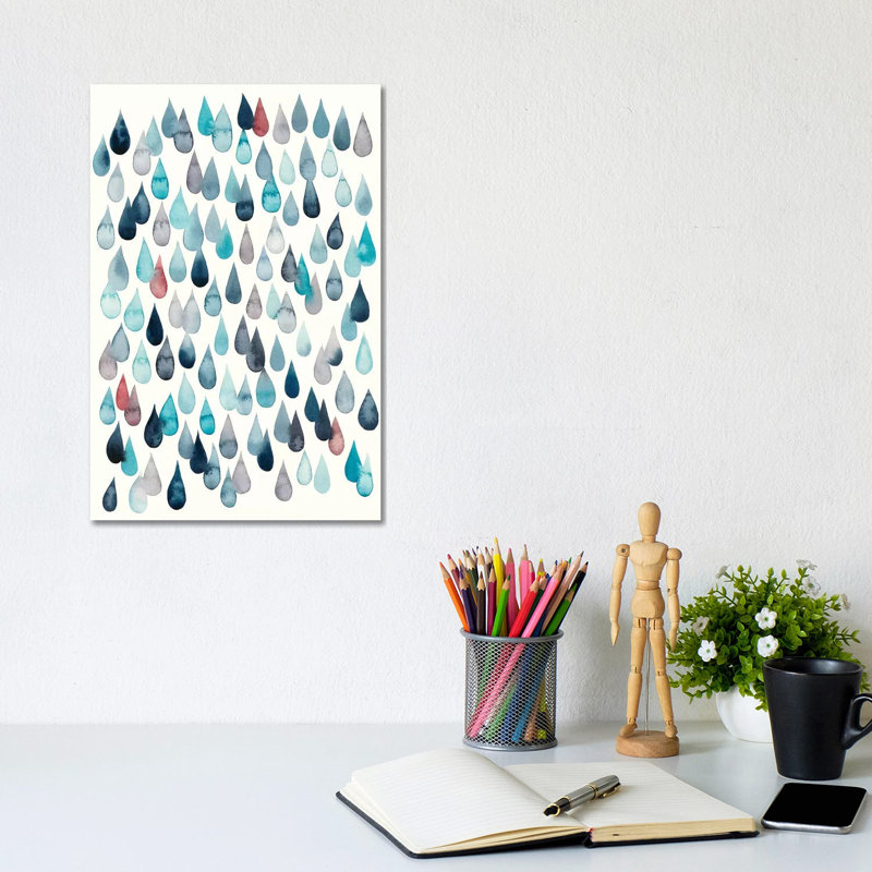 Watercolor Drops II by Grace Popp - Wrapped Canvas Painting, 20.32 cm H x 30.48 cm W