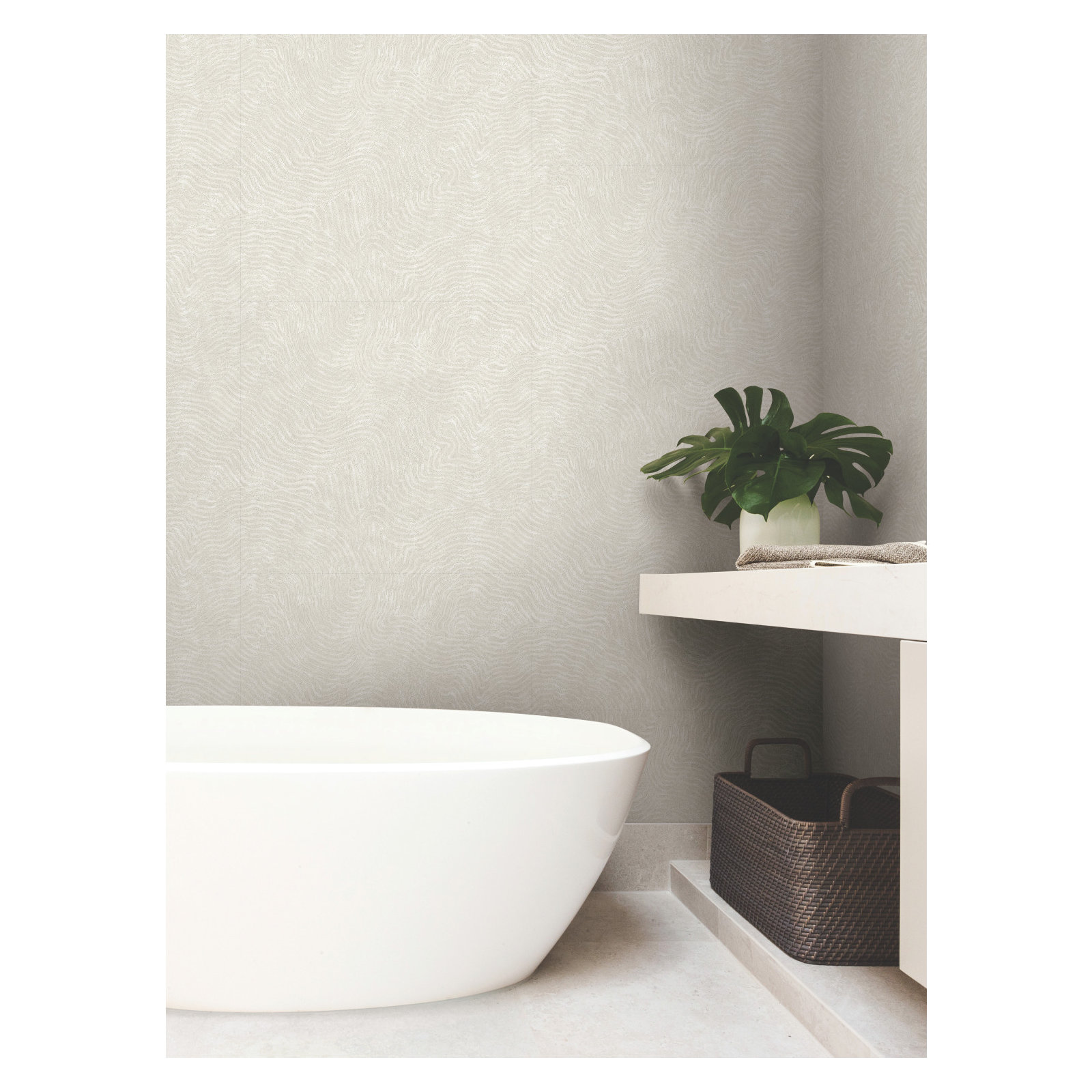Almyra 27' L x 27" W Wallpaper Roll, White