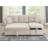 76.5" Linen Blend Upholstered Sectional With Pull-Out Bed And Chaise Storage-1760256936