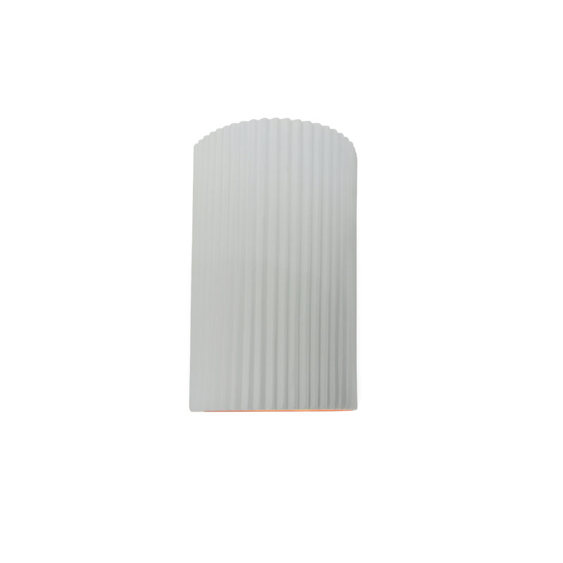 Beda Ceramic LED Wall Light, 9.5" H x 5.75" W x 4" D, Gloss White/White