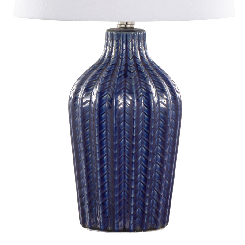 Lampe de table contemporaine en céramique, Bleu