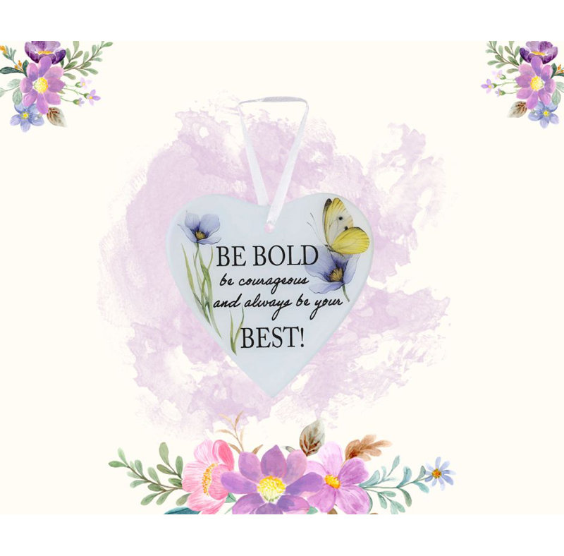 Ornement en verre «Be Bold Be Courageous»