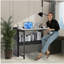 Table pliante avec tablette de rangement, bureau d'ordinateur pliable de 32,6 pouces pour les petits espaces, petit bureau d'écriture pour chambre à coucher, bureau à domicile et appartement, noir-934937008