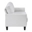 Gris moderne, structure en bois massif et contreplaqué, sièges confortables, tissu texturé de style contemporain, coussins attachés évasés