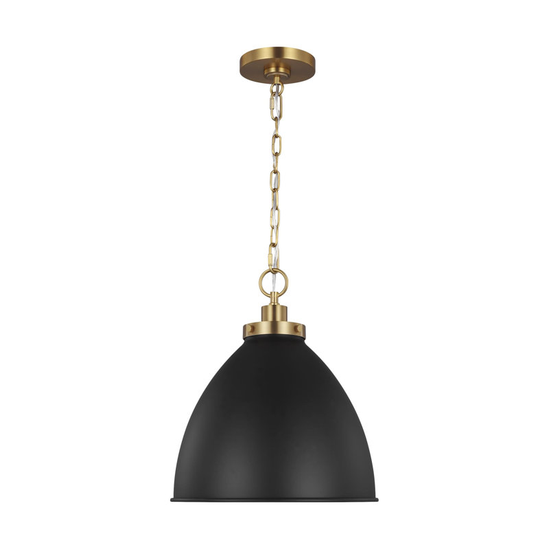 Luminaire suspendu en forme de dôme à 1 lumière Pallini Arnell par Chapman & Myers, Bronze brillant, Noir minuit