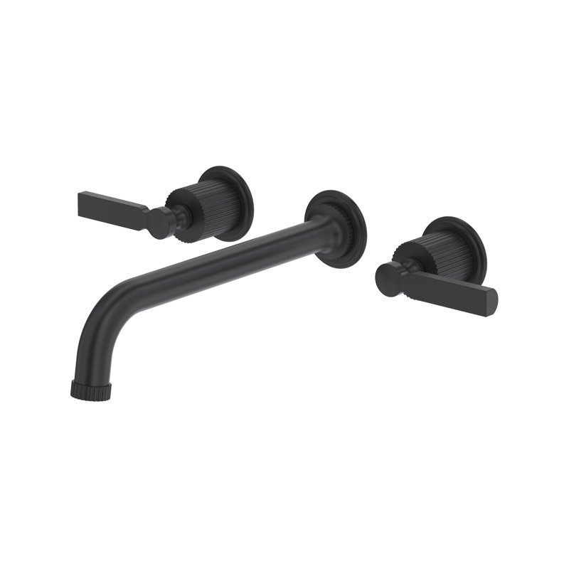 Apadana Wall Mount Tub Filler Trim With C-Spout, Matte Black