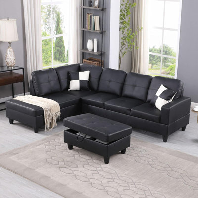3 - Piece Faux Leather Sectional