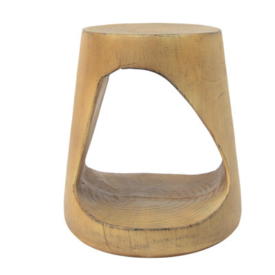 MGO Hollow Side Table, Wood-like texture