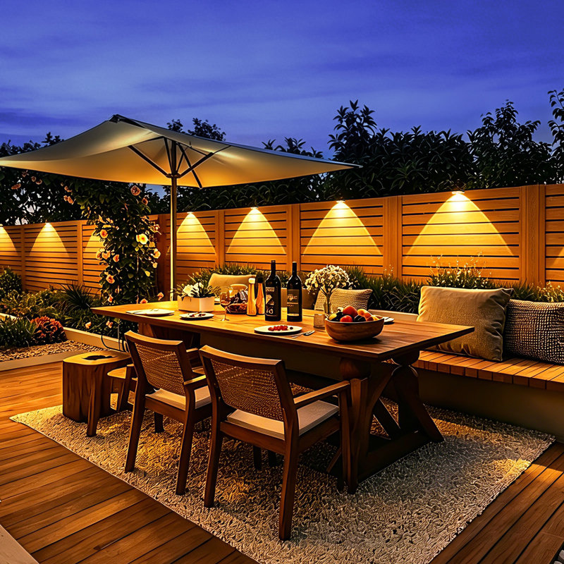 Brighter than Solar Lights, 50FT Smart Fence Lights, RGBIC Outdoor Deck Lights APP & Voice Controlled, Color-Changing Fence Lighting Music Sync Smart Outdoor Light IP65 Waterproof for Christmas Halloween Easter Lighting Decor, Dual Head Design