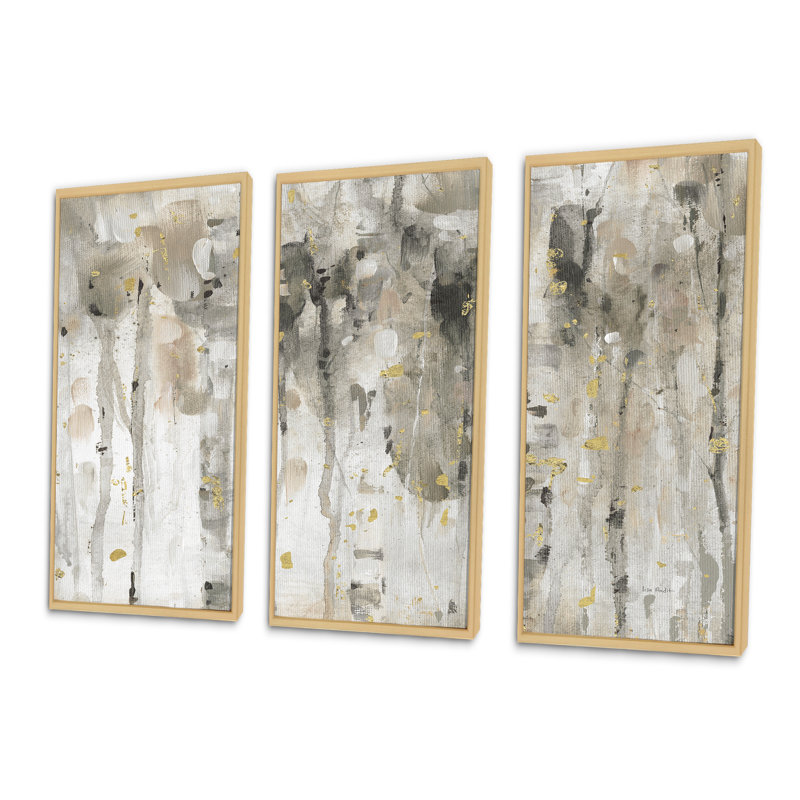 The Modern Gray Forest IV - Farmhouse, ensemble d'art mural sur toile encadrée, 3 pièces, H 20 po x l 36 po x P 1 po