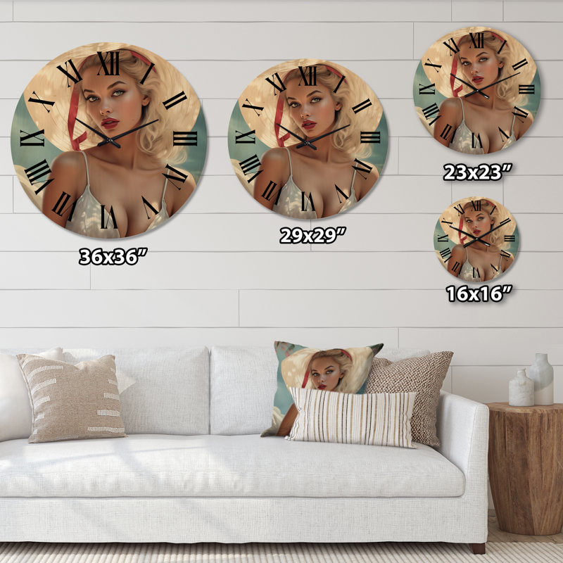 Horloge murale en bois massif Palominas, Grand