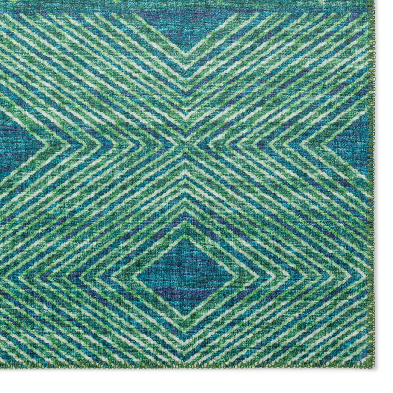 Ancell Chenille Washable Geometric Rug, Rectangle 5' x 7'6"