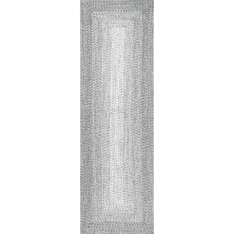 Tapis intérieur / extérieur gris clair Michaela, Tapis de couloir 2 pi 6 po x 8 pi
