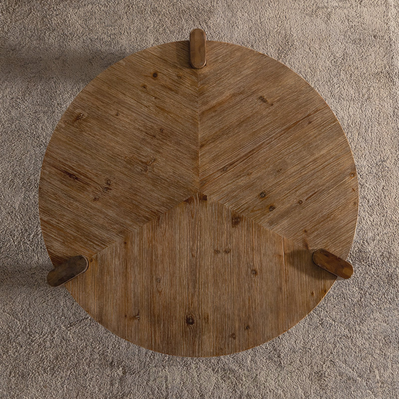 Table basse rustique en bois naturel pour salon moderne, assemblage facile et conception durable