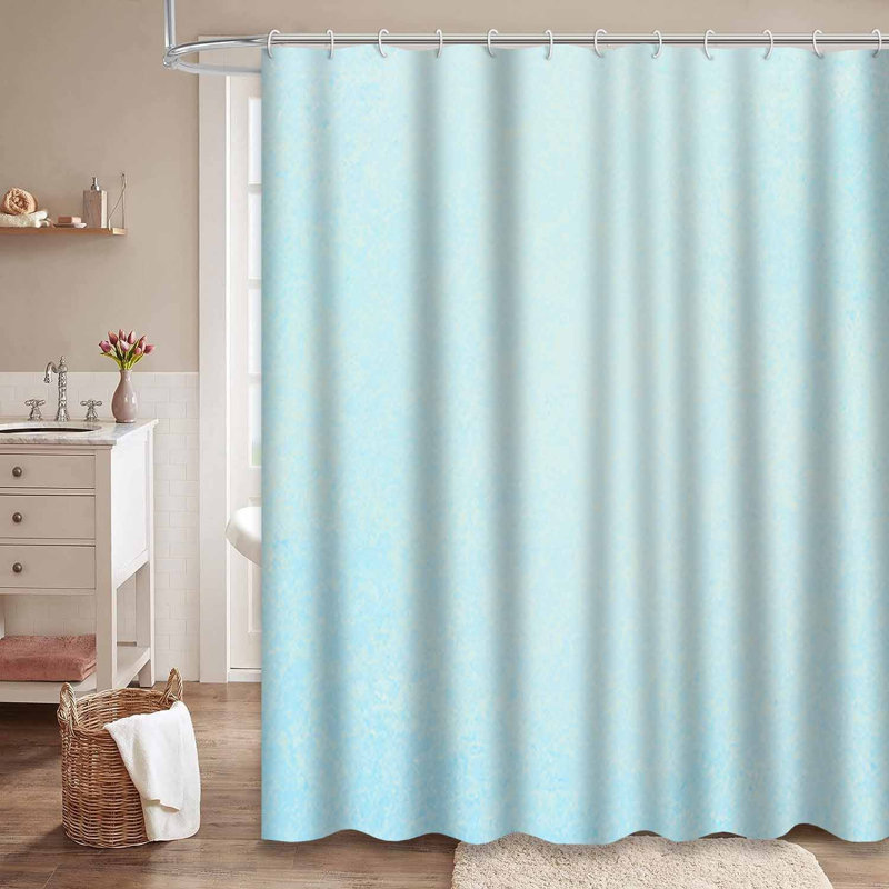 Rideau de douche bleu ciel pastel avec 12 crochets, L 72 po x l 78 po