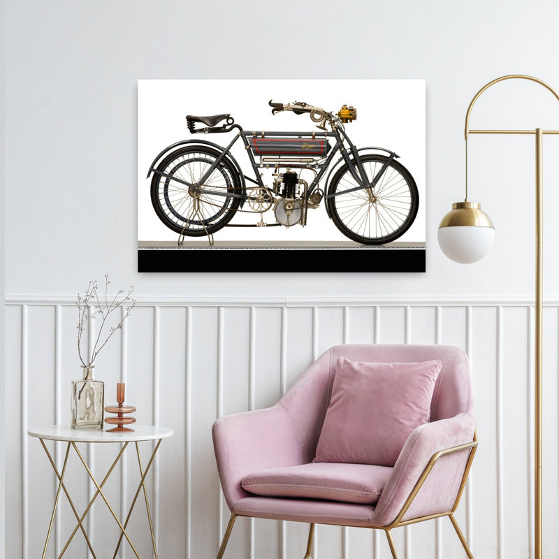 «1908 Terrot Motorcy Classic Abstract Landscape Nature», art mural, H 24 po x l 36 po