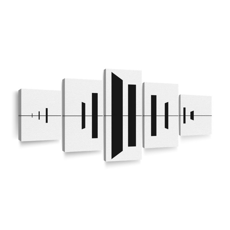 Abstrait minimaliste, lignes audacieuses sur toile, 5 pièces, 68" H x 30" W x 1" D