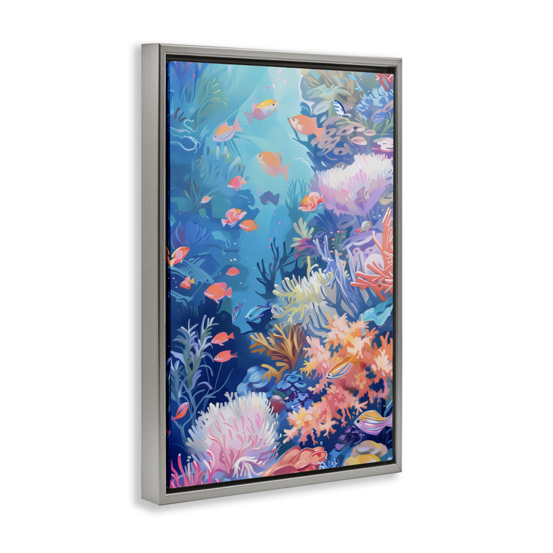 Cadre flottant pour poissons exotiques Under The Sea, design par LSR Design Studio, Cadre flottant gris lustré