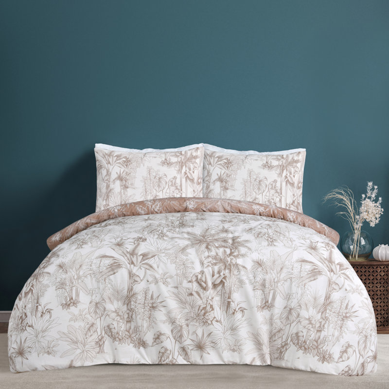 Ocheyedan Cotton Blend Abstract Duvet Cover Set with Pillowcases, Brown, 200 x 200 cm