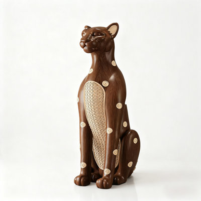 Ancient Style Resin Leopard Floor Ornament