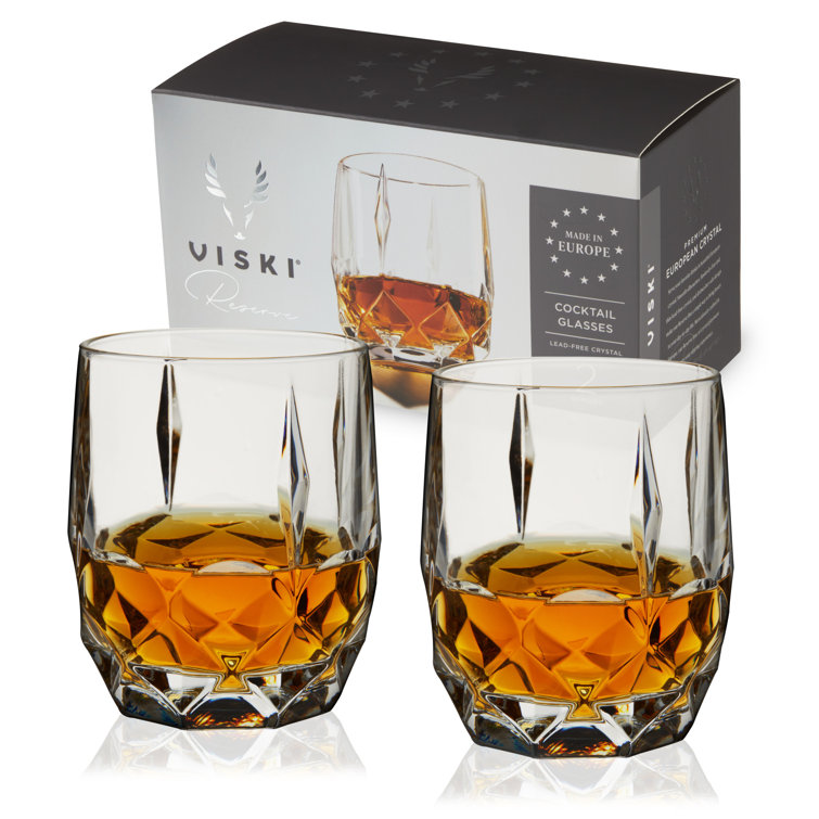 Viski European Crystal Martini Glasses