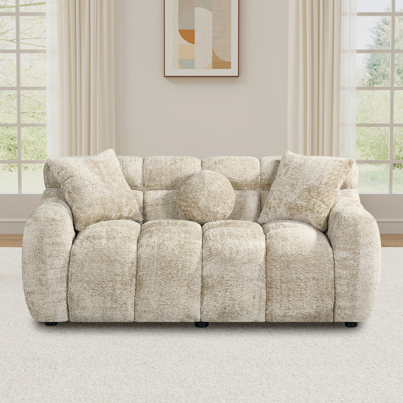 Ottwell 64.7'' Upholstered Loveseat, Light Brown
