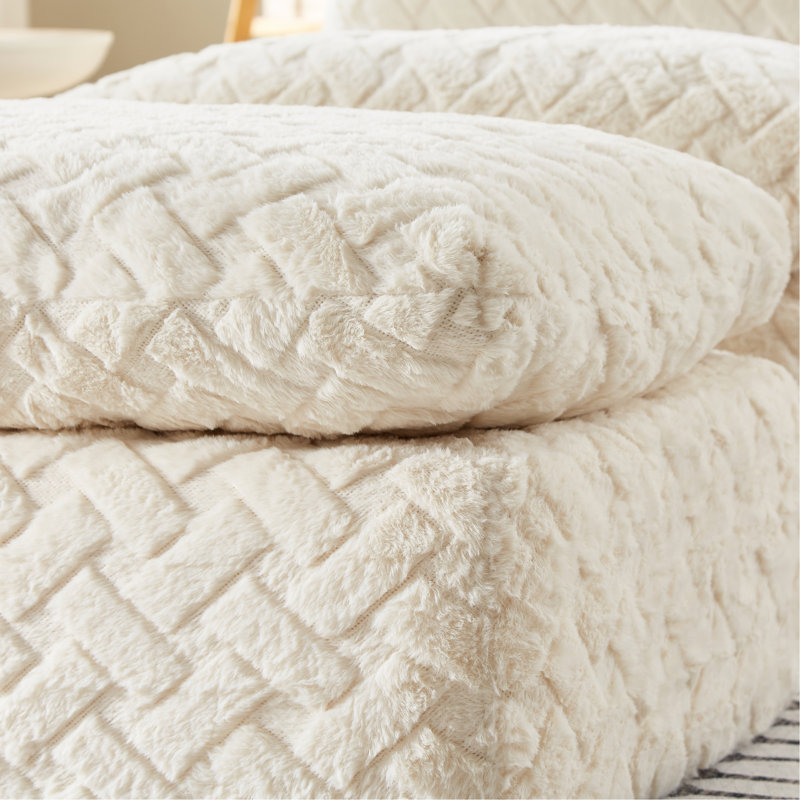 Fauteuil de sol pivotant à compression complète avec courbe ergonomique, velours côtelé blanc, hauteur de 34,83 po, siège à compression douce et tendance, tissu de haute qualité, largeur de 40,94 po, étreinte chaleureuse