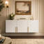 Armoire de rangement supérieure à 3 portes de 120 cm de large avec 2 grandes étagères pour l'organisation de votre garde-robe, chambre et placard.-1125221484