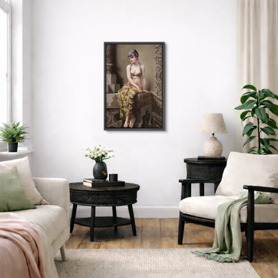 Illustration de la figure de la beauté orientale, portrait rétro, impression sur toile encadrée