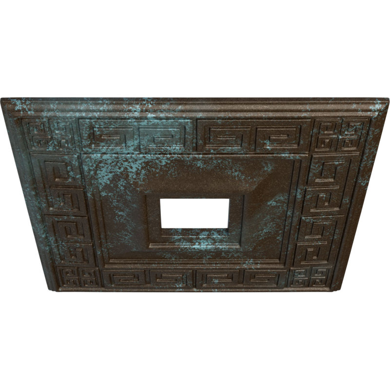 Endurathane Eris Ceiling Medallion, 18"W x 18"H x 3 1/2"ID x 1 1/8"P (Fits Canopies up to 9 7/8"), Hand-Painted Bronze Blue Patina Finish
