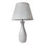 Lampe de chevet en céramique nervurée blanche, lampe enfichable 24,41 po avec abat-jour en lin, lampe de table de base E26 pour salon, chambre à coucher et chambre de bébé