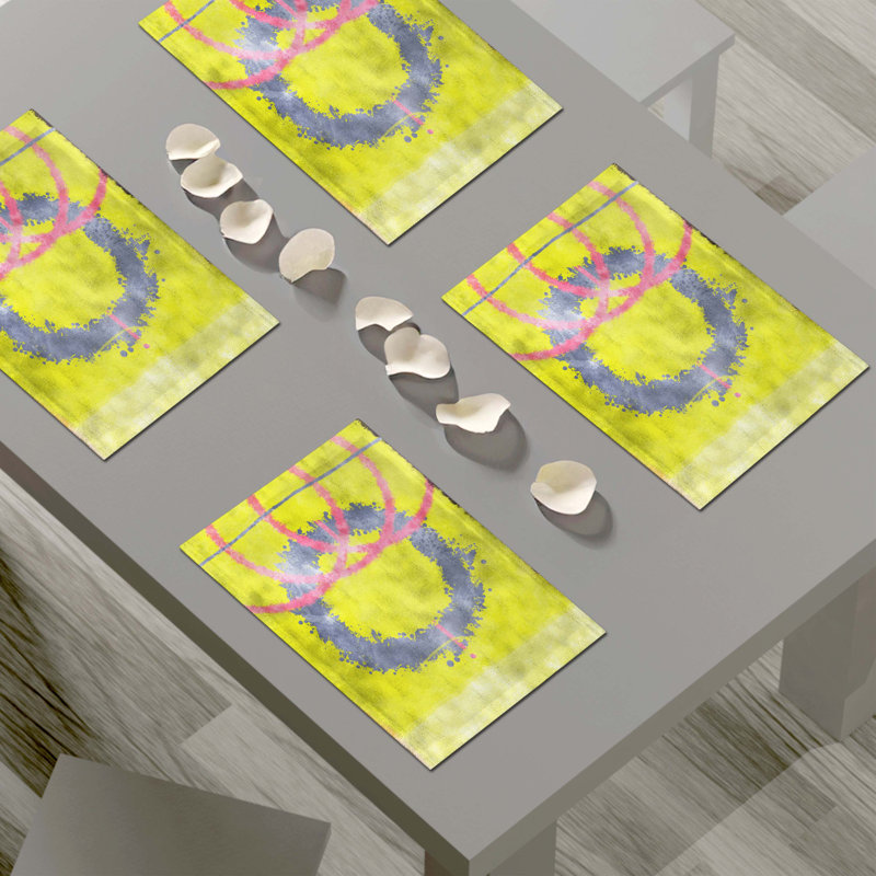 Ensemble de 4 napperons de 14 pi x 18 pi Mouthwatering Ideal Modern Designer